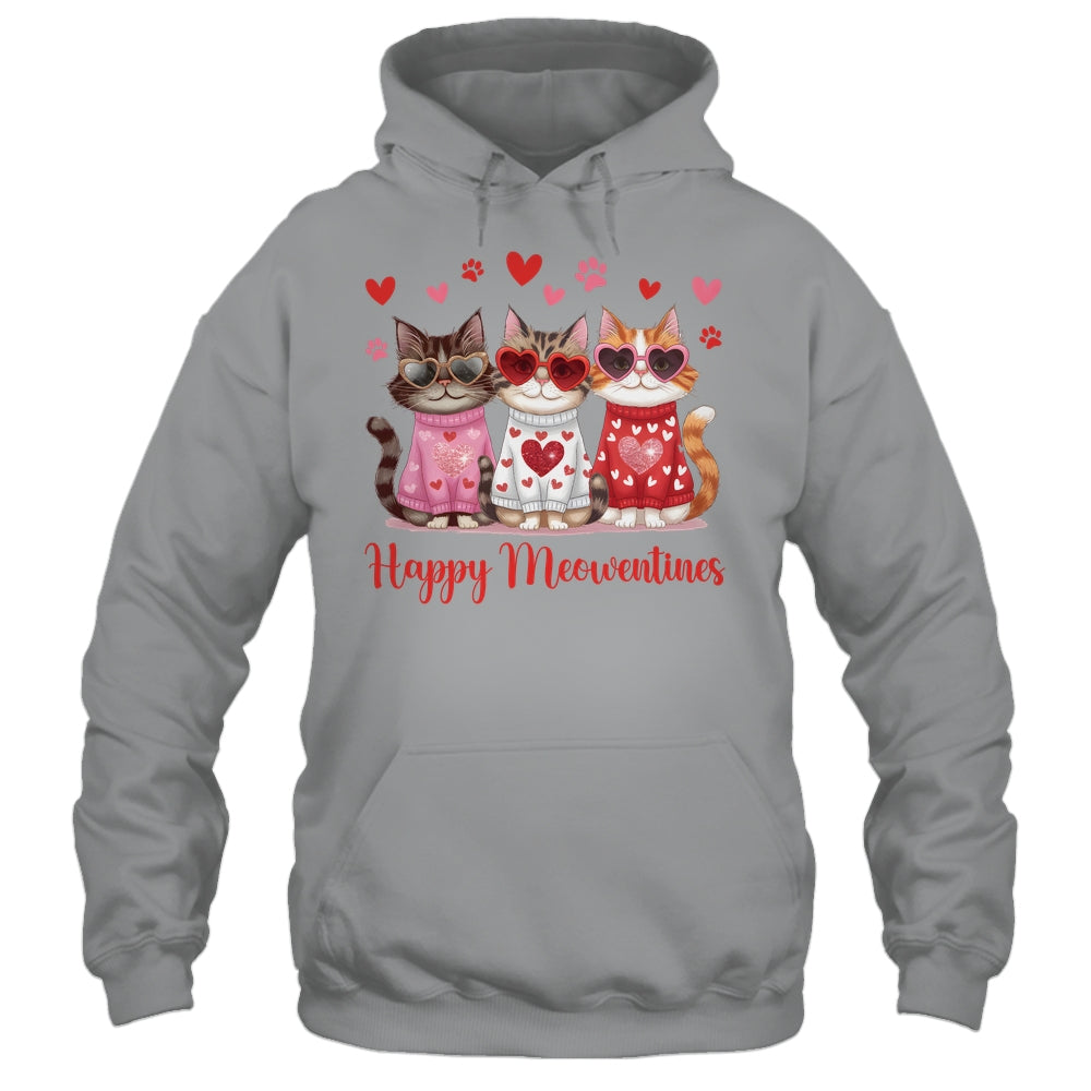 Happy Meowentine's Day Funny Girls Cat Valentines Women Shirt & Tank Top | teecentury