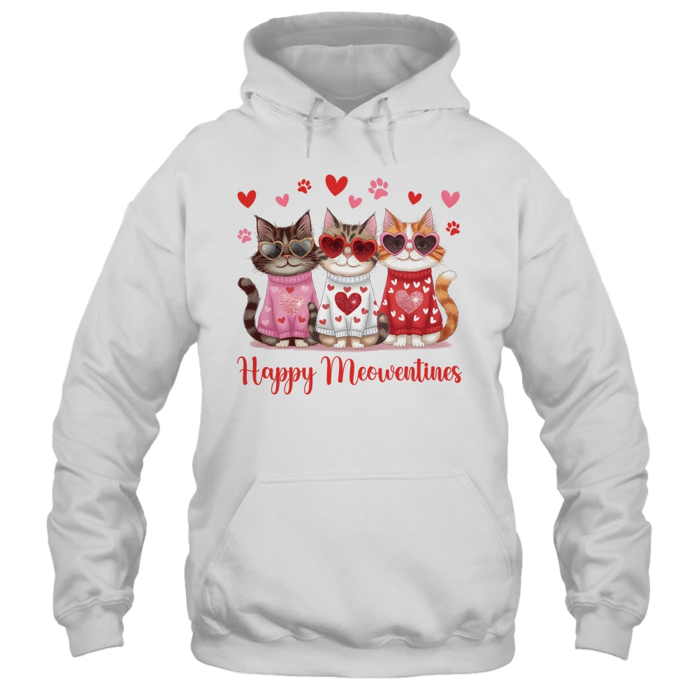 Happy Meowentine's Day Funny Girls Cat Valentines Women Shirt & Tank Top | teecentury