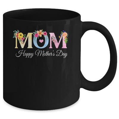 Happy Mother's Day With Floral Mom Design Women Mama Mug | teecentury