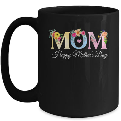 Happy Mother's Day With Floral Mom Design Women Mama Mug | teecentury