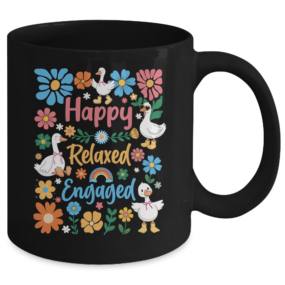 Happy Relaxed Engaged ABA Behavior Analyst Floral Goose Mug | teecentury