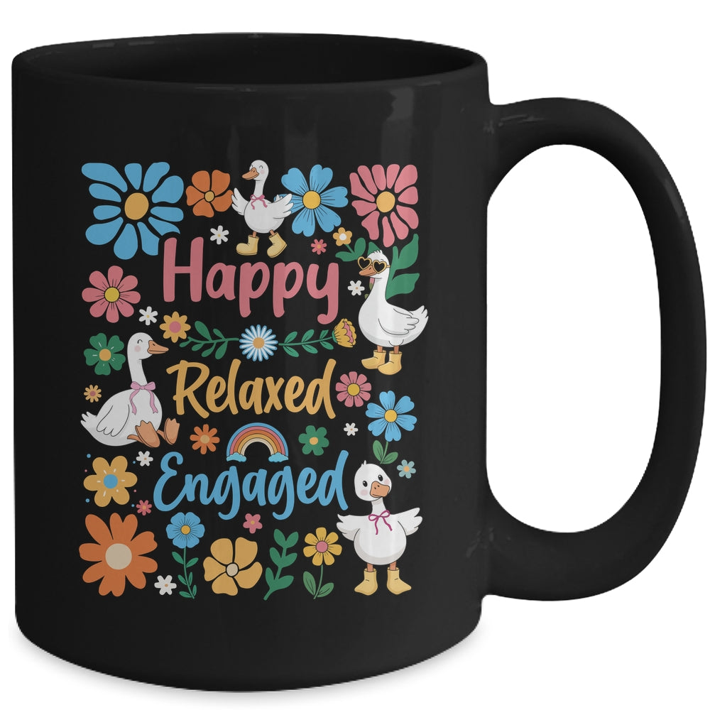 Happy Relaxed Engaged ABA Behavior Analyst Floral Goose Mug | teecentury