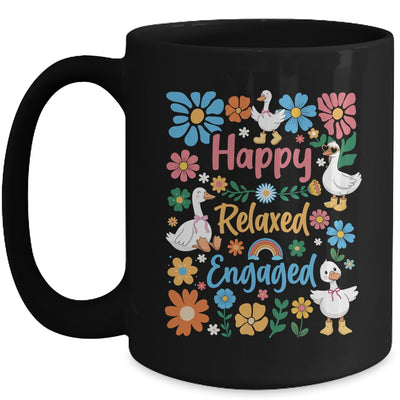 Happy Relaxed Engaged ABA Behavior Analyst Floral Goose Mug | teecentury