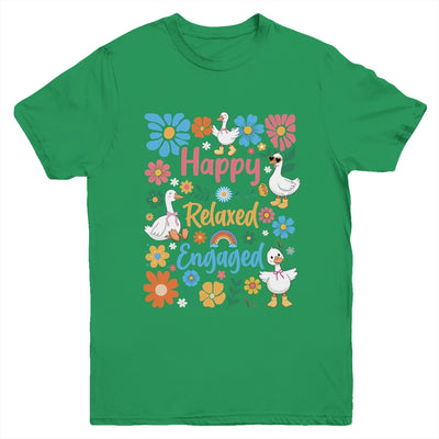 Happy Relaxed Engaged ABA Behavior Analyst Floral Goose Youth Shirt | teecentury