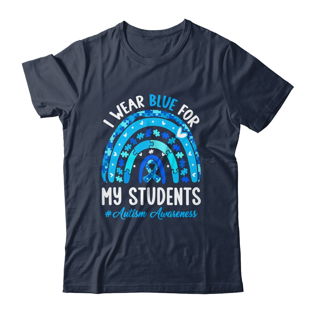 Happy Teacher I Wear Blue For My Students Autism Awarenes Shirt & Tank Top | teecentury