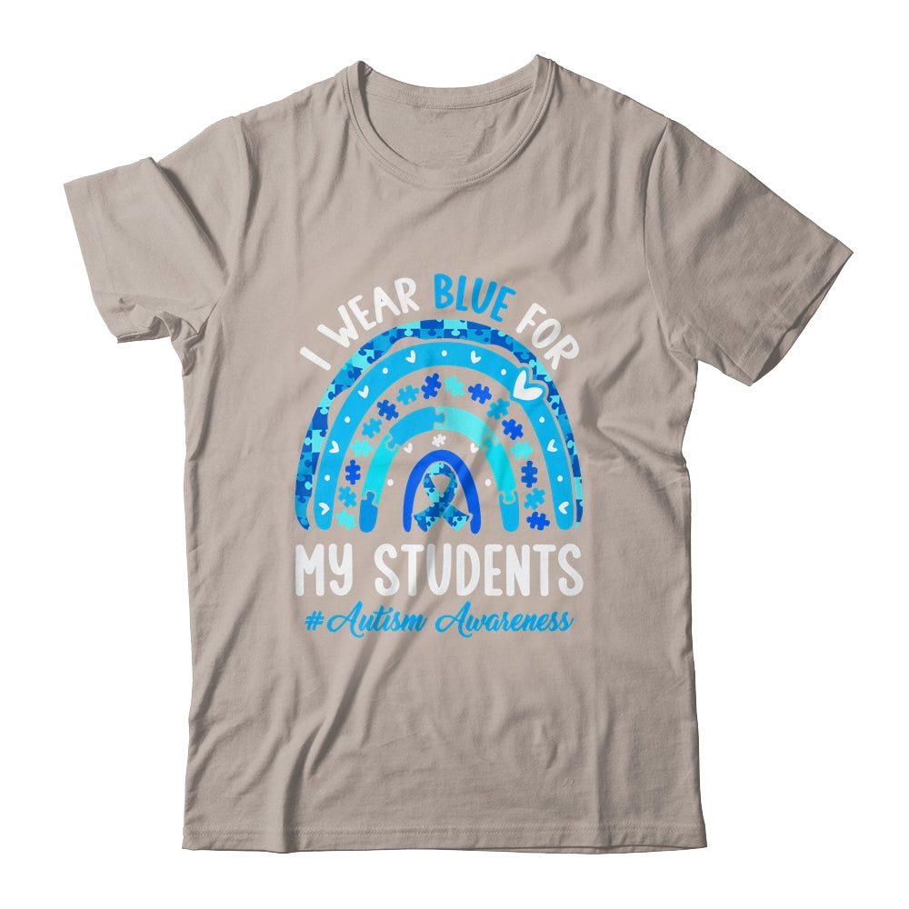 Happy Teacher I Wear Blue For My Students Autism Awarenes Shirt & Tank Top | teecentury