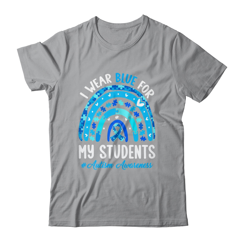 Happy Teacher I Wear Blue For My Students Autism Awarenes Shirt & Tank Top | teecentury