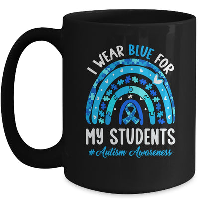 Happy Teacher I Wear Blue For My Students Autism Awarenes Mug | teecentury