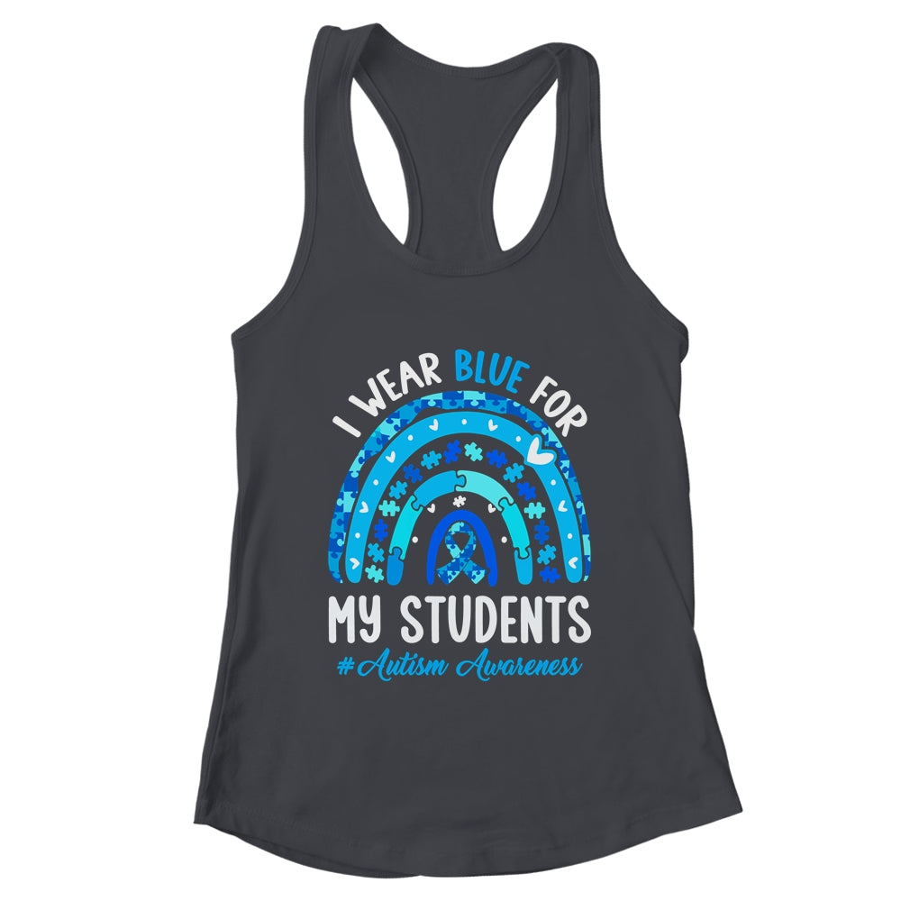 Happy Teacher I Wear Blue For My Students Autism Awarenes Shirt & Tank Top | teecentury