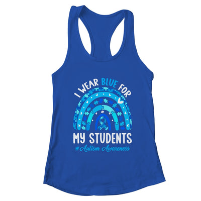 Happy Teacher I Wear Blue For My Students Autism Awarenes Shirt & Tank Top | teecentury