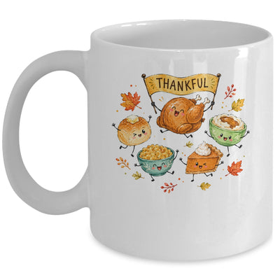 Happy Thanksgiving Doodles Cute Food Characters Funny Fall Mug | teecentury