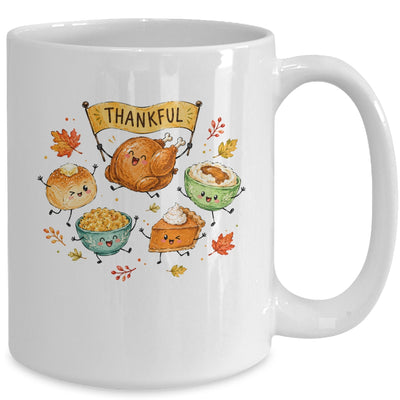 Happy Thanksgiving Doodles Cute Food Characters Funny Fall Mug | teecentury