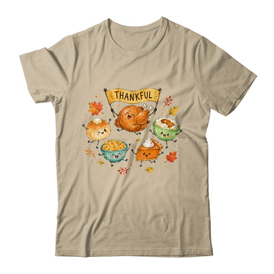 Happy Thanksgiving Doodles Cute Food Characters Funny Fall Shirt & Sweatshirt | teecentury