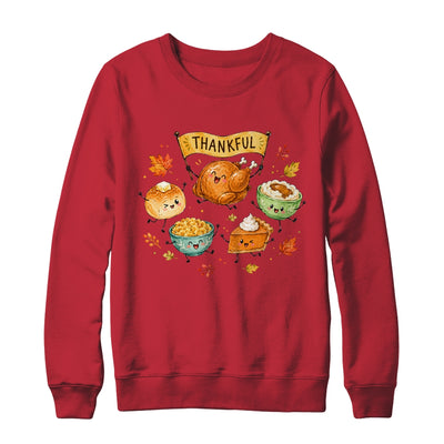Happy Thanksgiving Doodles Cute Food Characters Funny Fall Shirt & Sweatshirt | teecentury