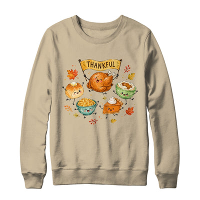Happy Thanksgiving Doodles Cute Food Characters Funny Fall Shirt & Sweatshirt | teecentury