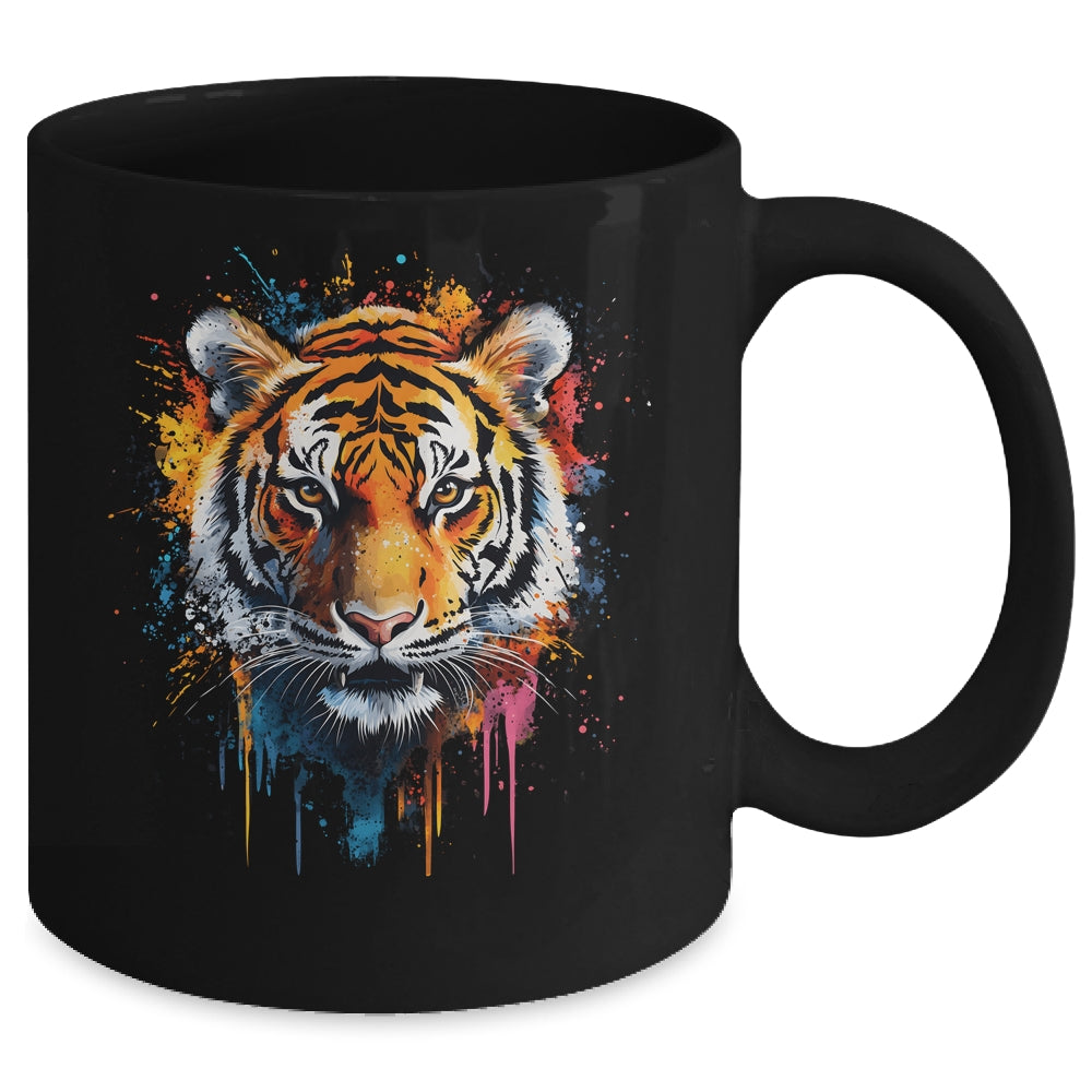 Happy Tiger Art Design For Women Men Tiger Face Cute Tiger Mug | teecentury