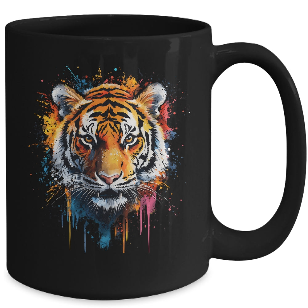 Happy Tiger Art Design For Women Men Tiger Face Cute Tiger Mug | teecentury