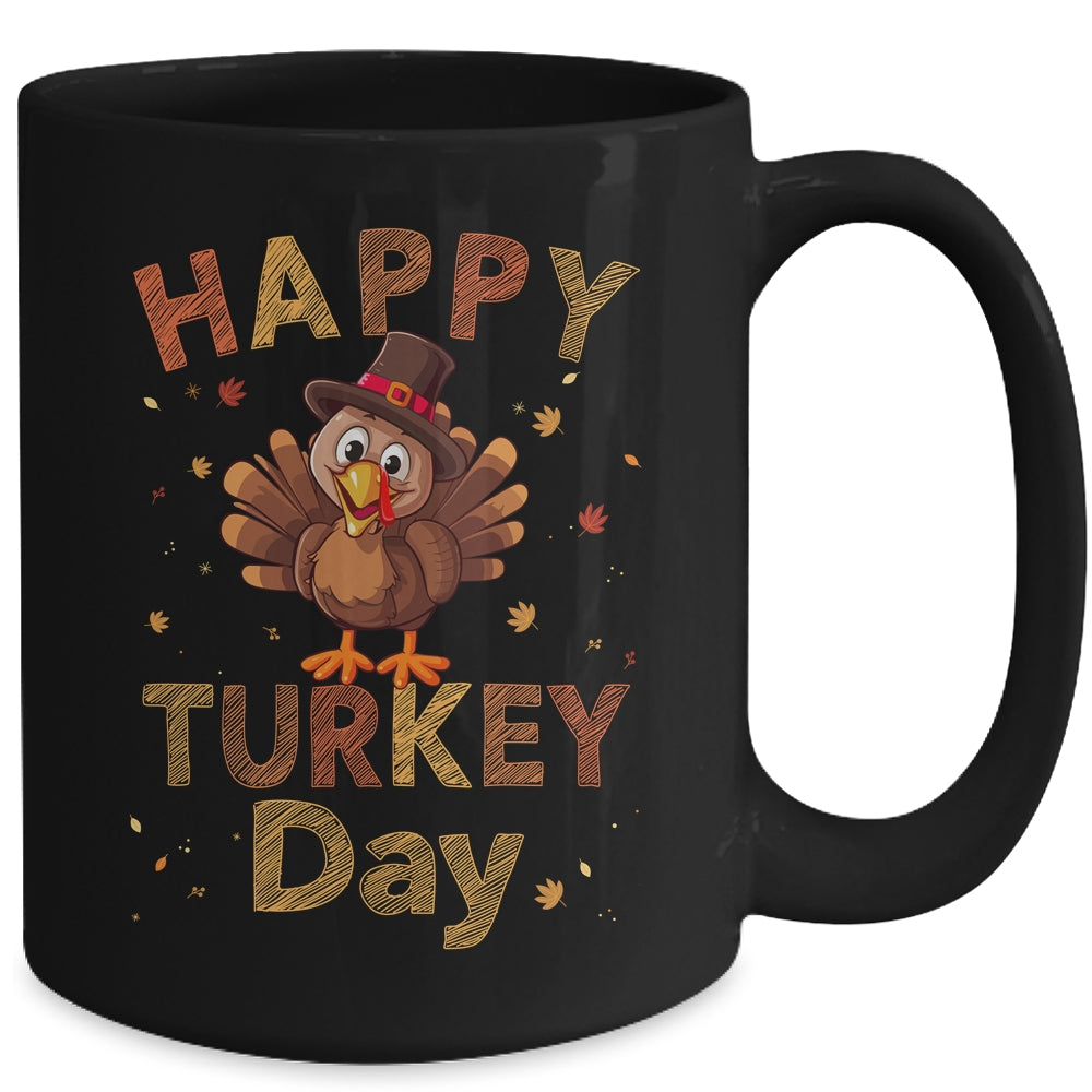 Happy Turkey Day 2023 Autumn Fall Thanksgiving Family Kids Mug | teecentury