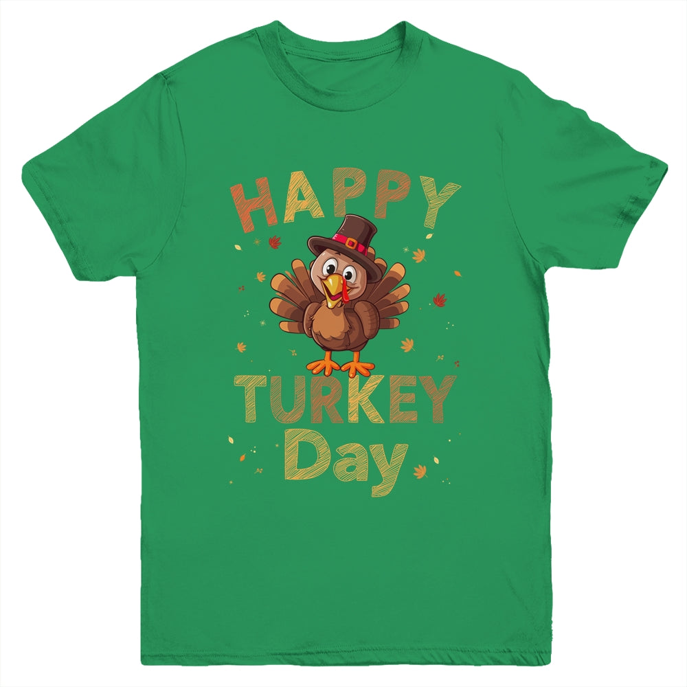 Happy Turkey Day 2023 Autumn Fall Thanksgiving Family Kids Youth Shirt | teecentury