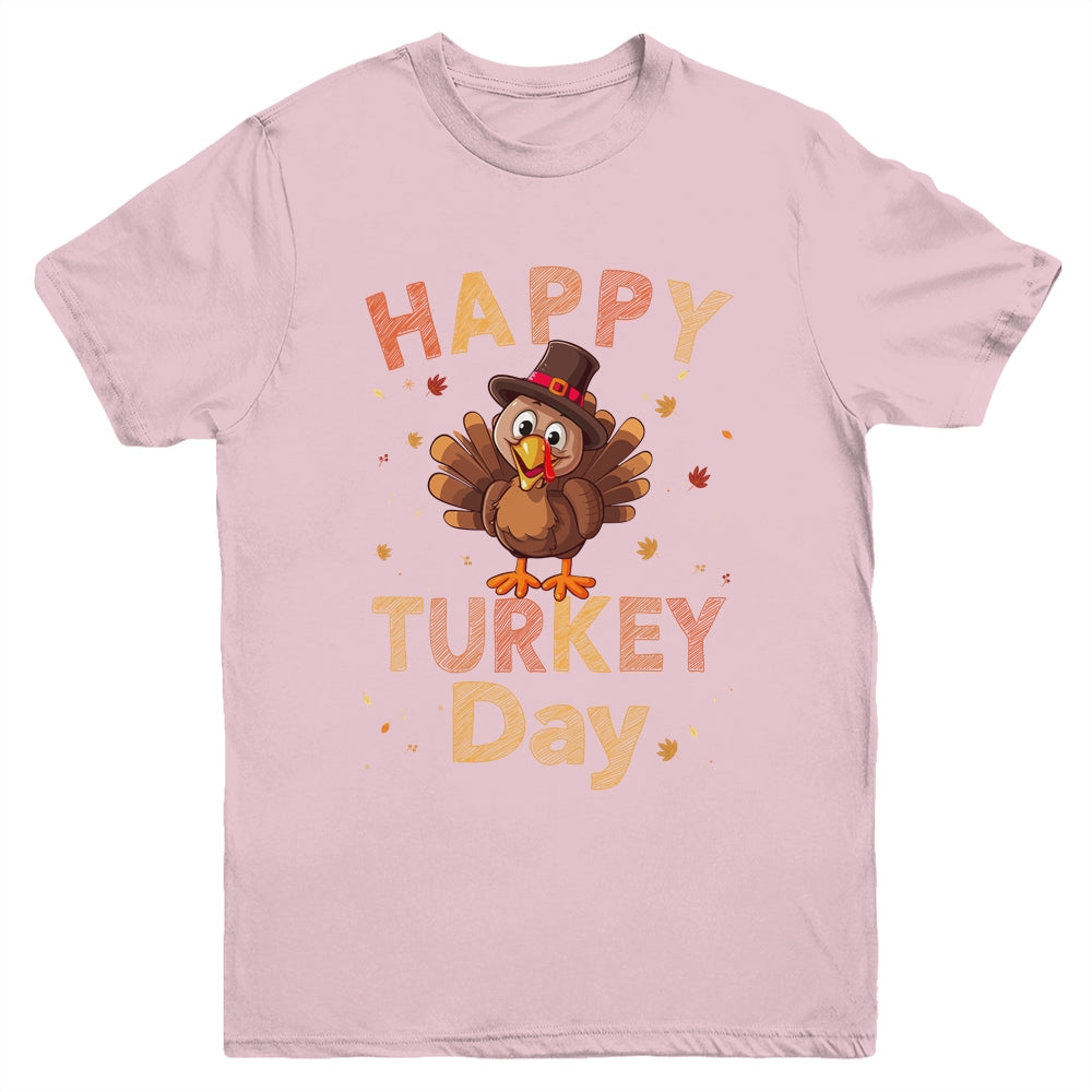 Happy Turkey Day 2023 Autumn Fall Thanksgiving Family Kids Youth Shirt | teecentury