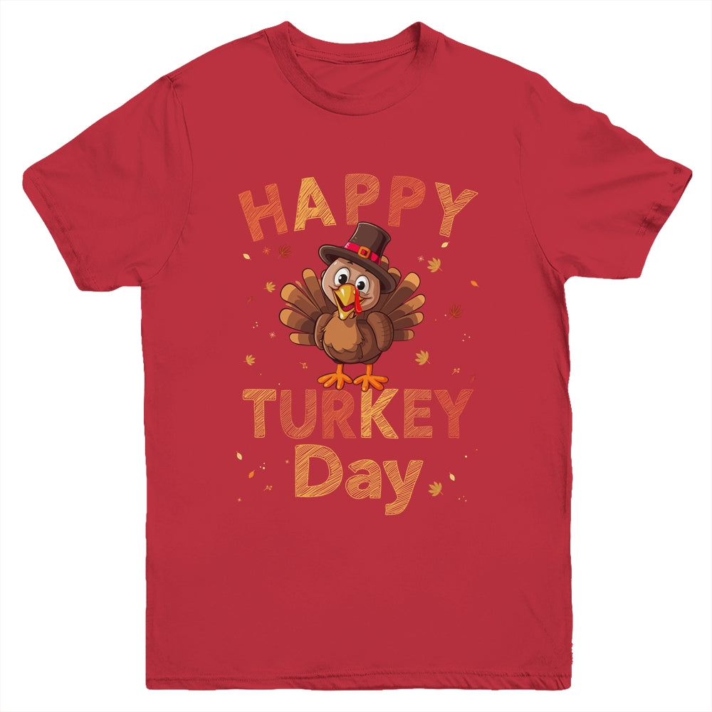 Happy Turkey Day 2023 Autumn Fall Thanksgiving Family Kids Youth Shirt | teecentury