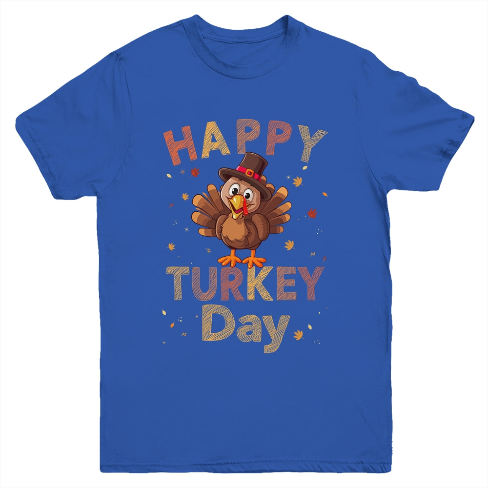 Happy Turkey Day 2023 Autumn Fall Thanksgiving Family Kids Youth Shirt | teecentury