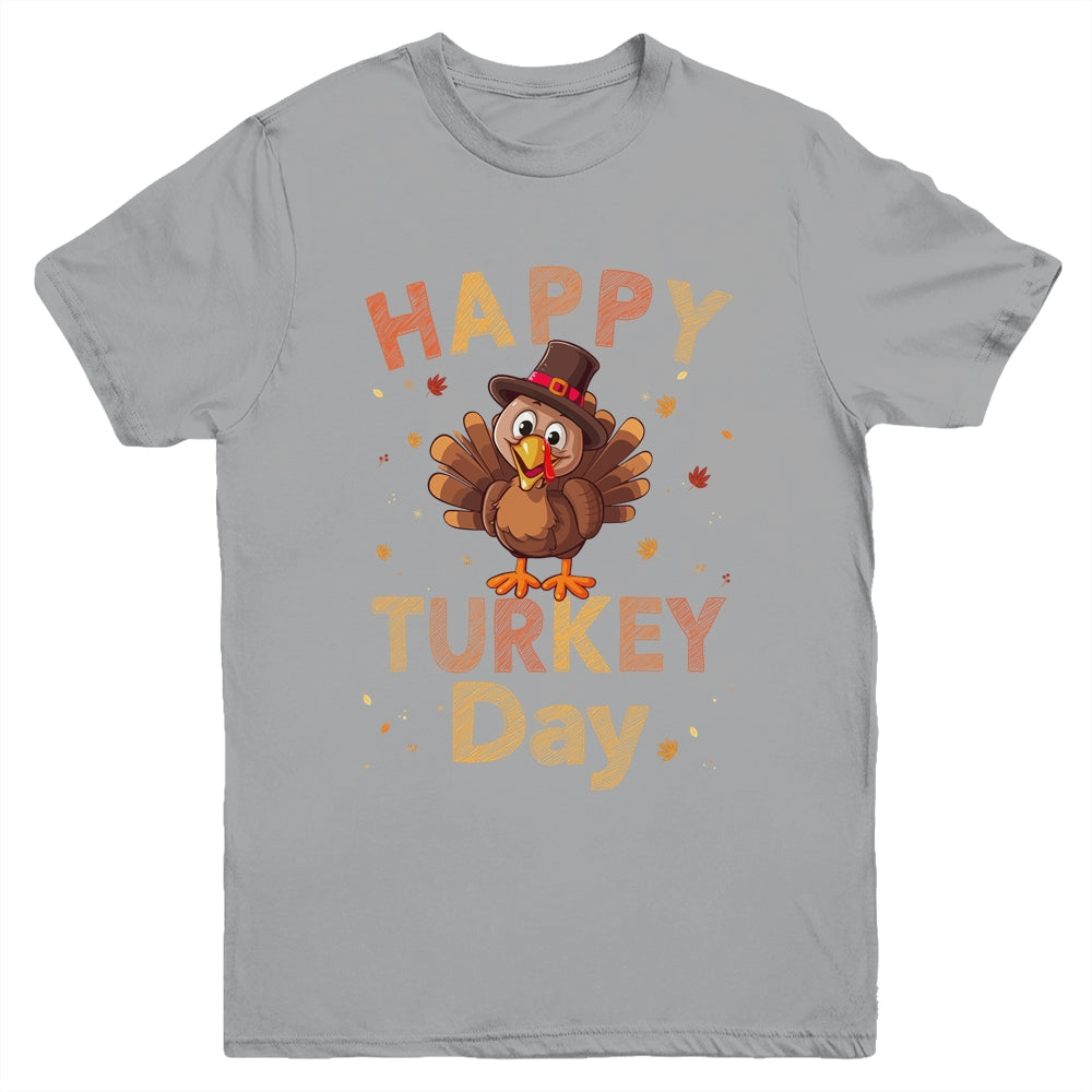 Happy Turkey Day 2023 Autumn Fall Thanksgiving Family Kids Youth Shirt | teecentury