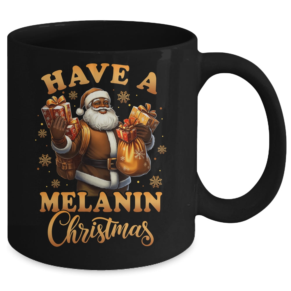 Have A Melanin Christmas African American Santa Afro Proud Mug | teecentury