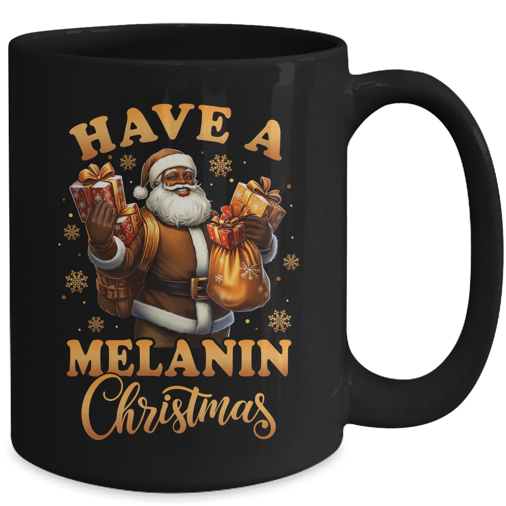 Have A Melanin Christmas African American Santa Afro Proud Mug | teecentury