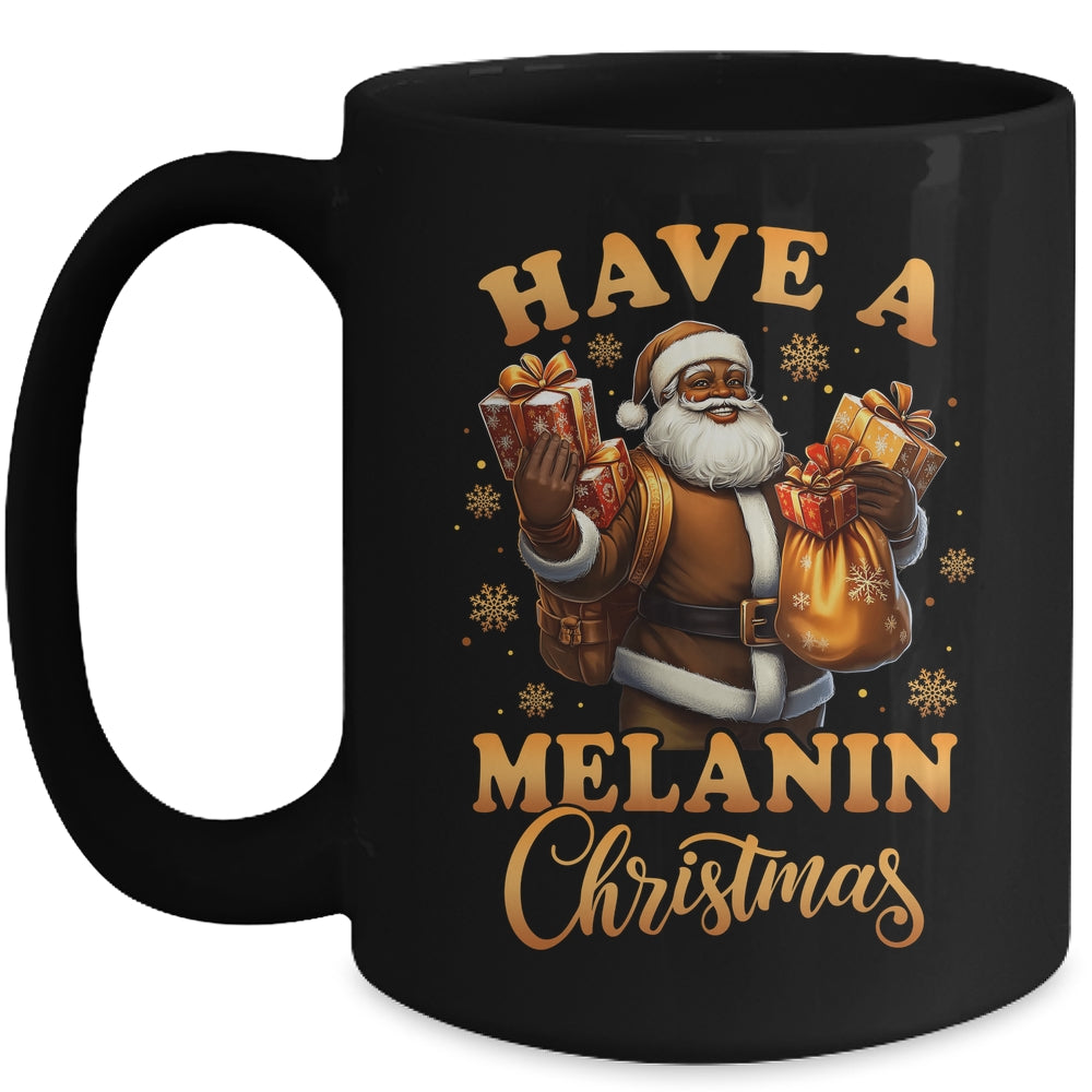 Have A Melanin Christmas African American Santa Afro Proud Mug | teecentury
