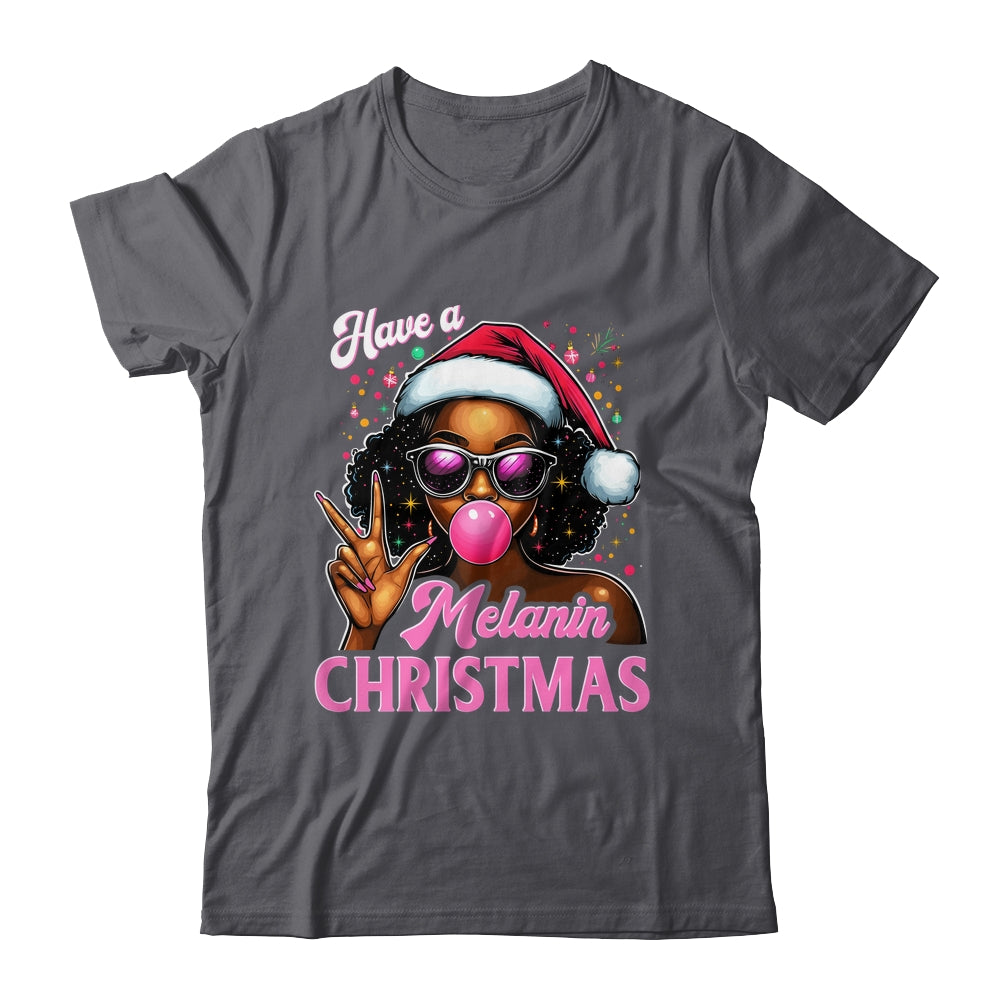 Have A Melanin Christmas Black African American Afro Santa Shirt & Sweatshirt | teecentury