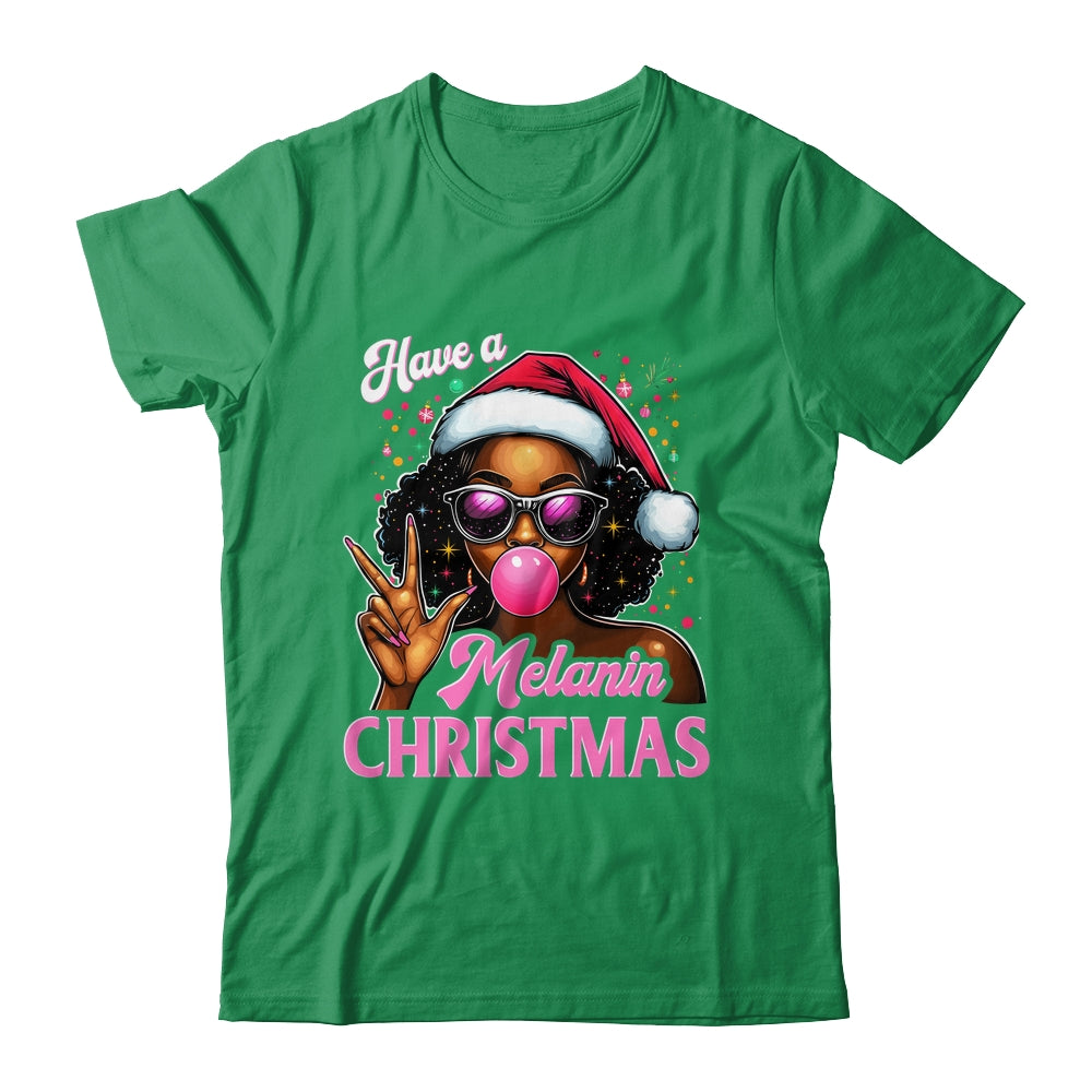 Have A Melanin Christmas Black African American Afro Santa Shirt & Sweatshirt | teecentury
