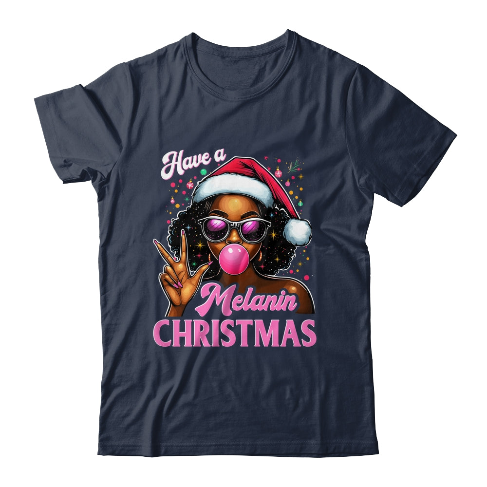 Have A Melanin Christmas Black African American Afro Santa Shirt & Sweatshirt | teecentury