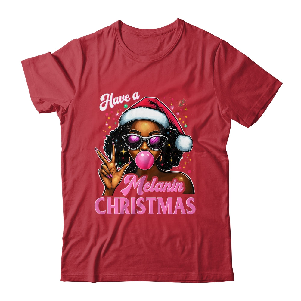 Have A Melanin Christmas Black African American Afro Santa Shirt & Sweatshirt | teecentury