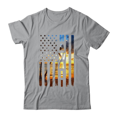 Hawaii Beach Sunset American Flag Hawaiian Island Trip Shirt & Tank Top | teecentury