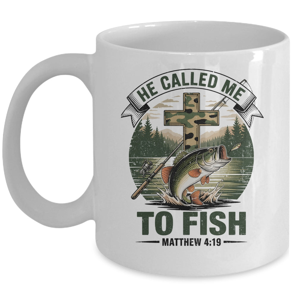 He Called Me To Fish Bass Fishing Camo Christian Funny Mug | teecentury