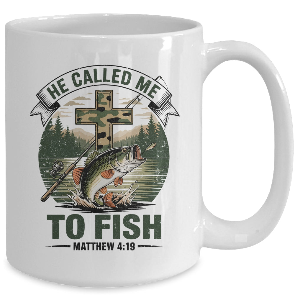 He Called Me To Fish Bass Fishing Camo Christian Funny Mug | teecentury