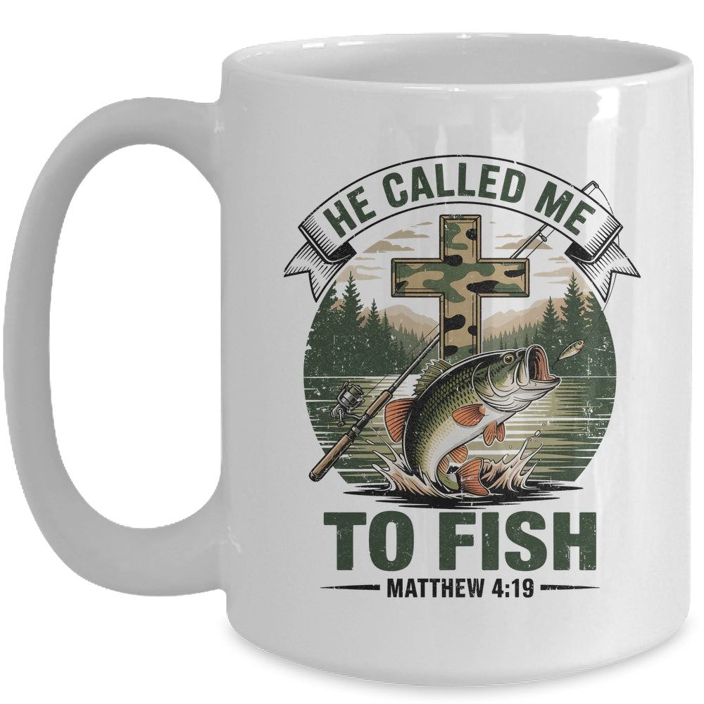 He Called Me To Fish Bass Fishing Camo Christian Funny Mug | teecentury