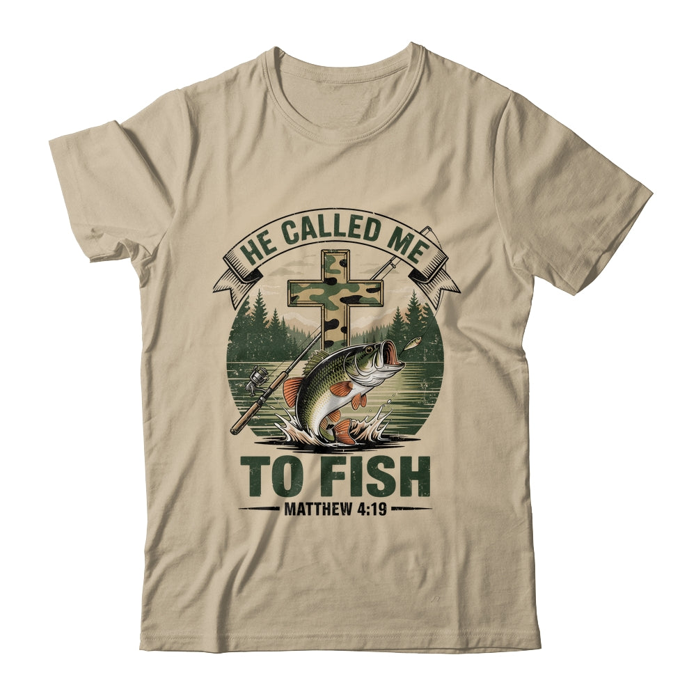 He Called Me To Fish Bass Fishing Camo Christian Funny Shirt & Hoodie | teecentury