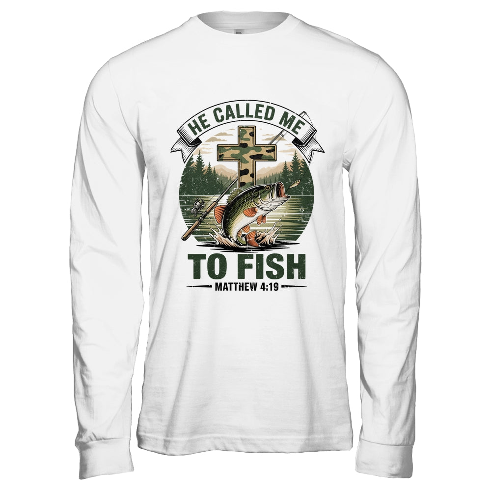 He Called Me To Fish Bass Fishing Camo Christian Funny Shirt & Hoodie | teecentury