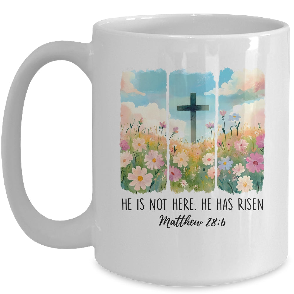 He Is Risen Wildflower Spring Easter Designs Christian Jesus Mug | teecentury