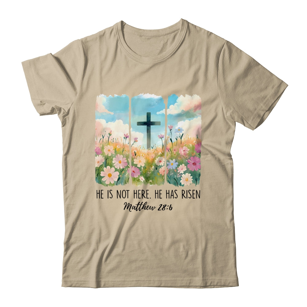 He Is Risen Wildflower Spring Easter Designs Christian Jesus Shirt & Sweatshirt | teecentury
