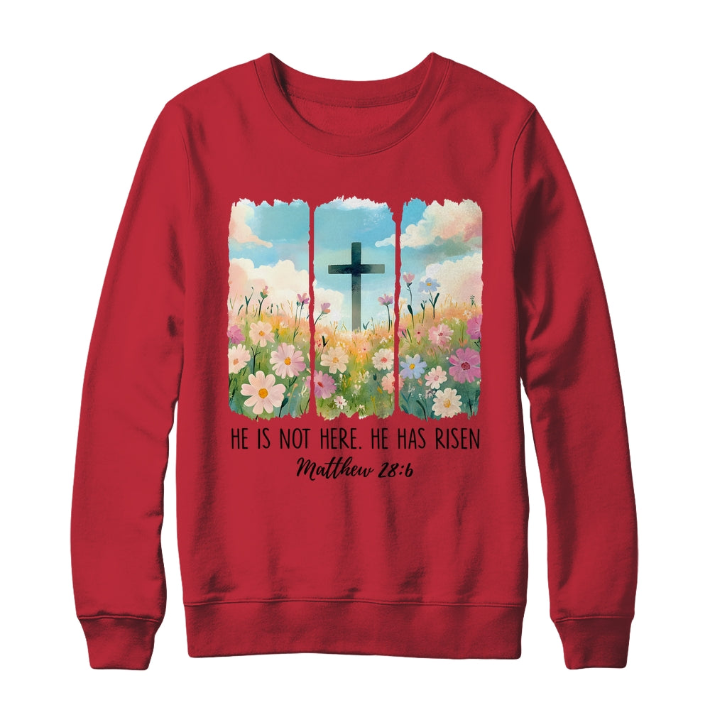 He Is Risen Wildflower Spring Easter Designs Christian Jesus Shirt & Sweatshirt | teecentury