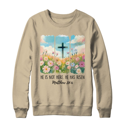 He Is Risen Wildflower Spring Easter Designs Christian Jesus Shirt & Sweatshirt | teecentury
