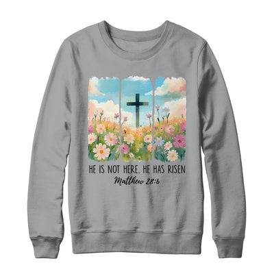He Is Risen Wildflower Spring Easter Designs Christian Jesus Shirt & Sweatshirt | teecentury