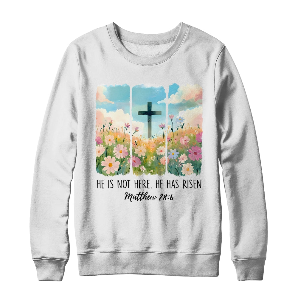 He Is Risen Wildflower Spring Easter Designs Christian Jesus Shirt & Sweatshirt | teecentury