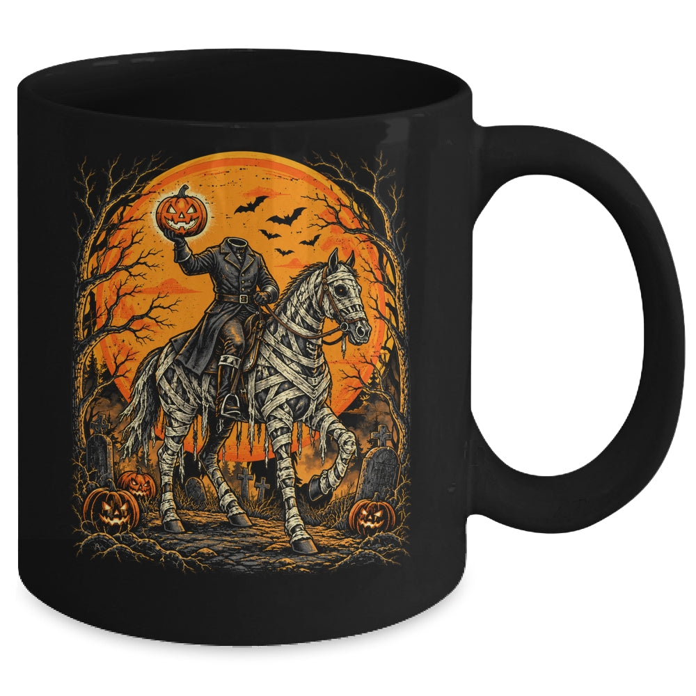 Headless Knight On Horse Pumpkin Halloween Costume Men Mug | teecentury