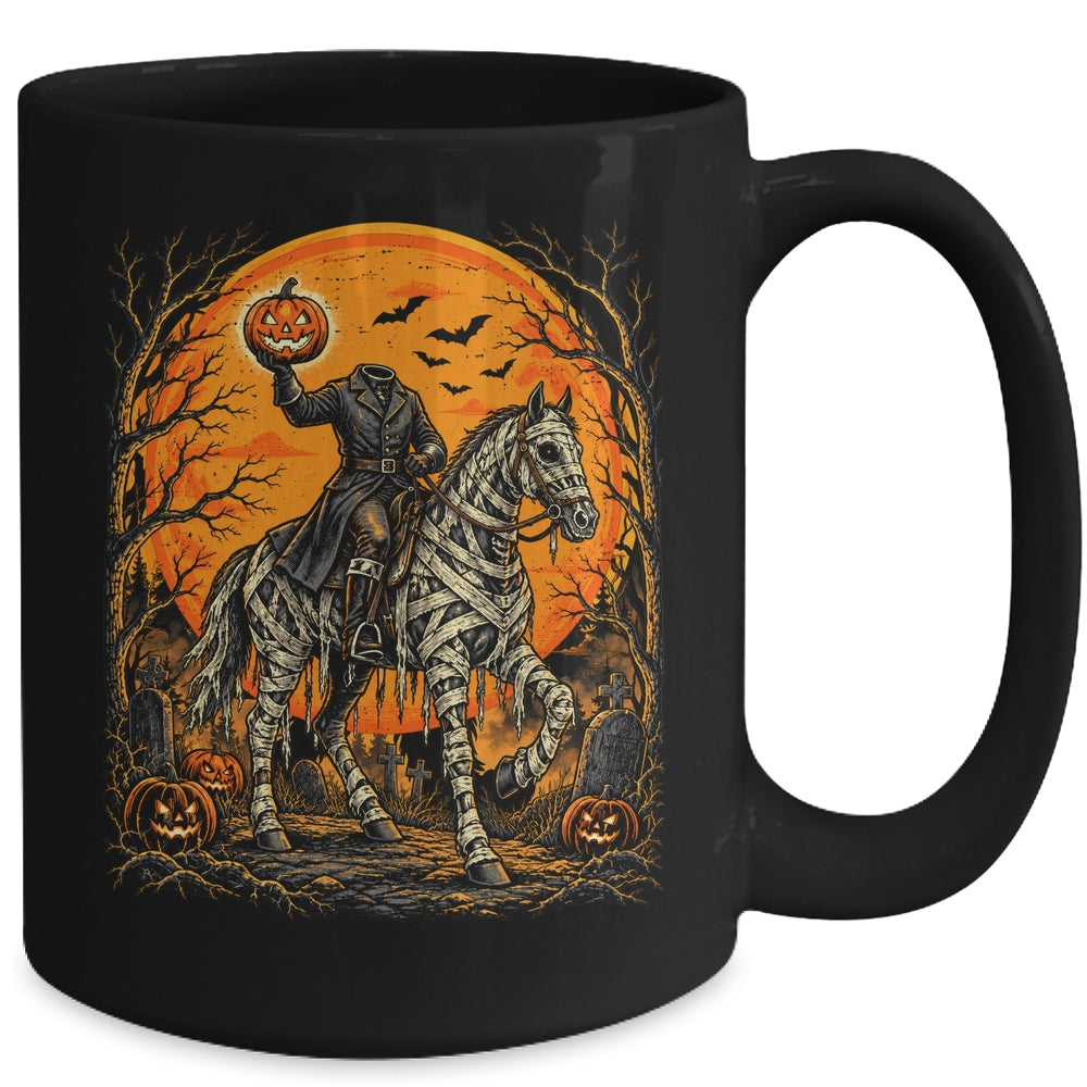Headless Knight On Horse Pumpkin Halloween Costume Men Mug | teecentury