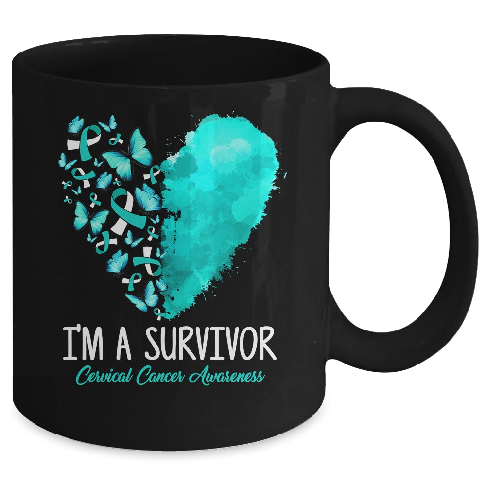 Heart I'm A Survivor Cervical Cancer Awareness Month Mug | teecentury