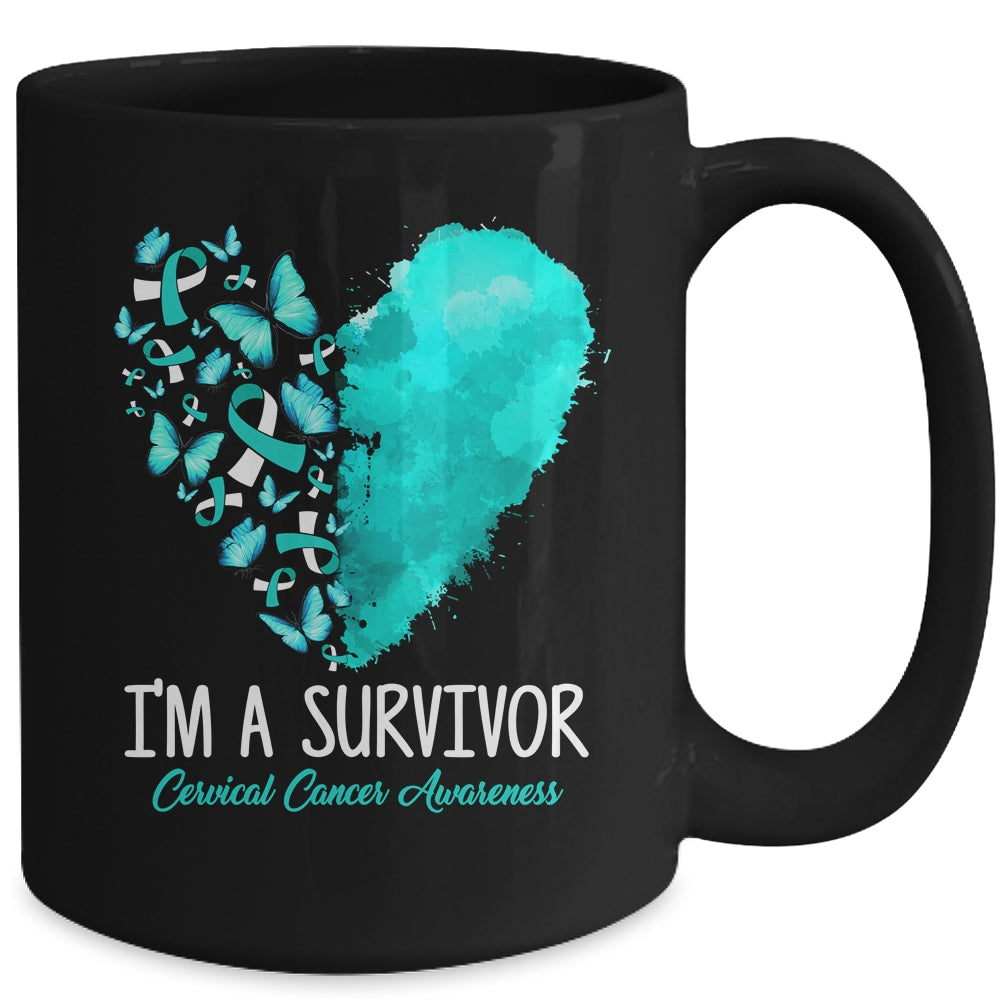 Heart I'm A Survivor Cervical Cancer Awareness Month Mug | teecentury